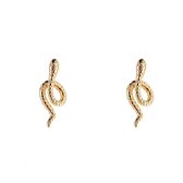 Snake oorknoppen - Oorbel Twirling Snake - Dottilove - 14K Goud Verguld - Damessieraden