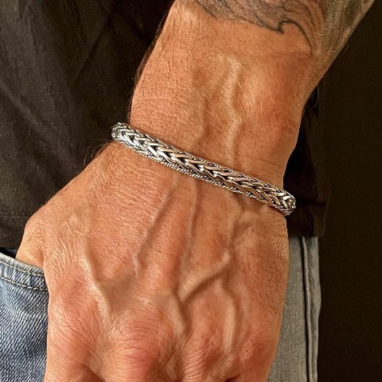 Verslinden suiker bespotten Brede zilveren heren armband Ron | bol.com