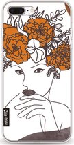 Casetastic Apple iPhone 7 Plus / iPhone 8 Plus Hoesje - Softcover Hoesje met Design - Flower Girl Lines Print