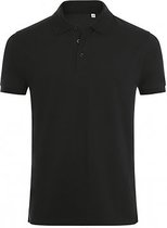 SOLS Heren Phoenix Poloshirt met korte mouwen Pique Polo (Zwart)