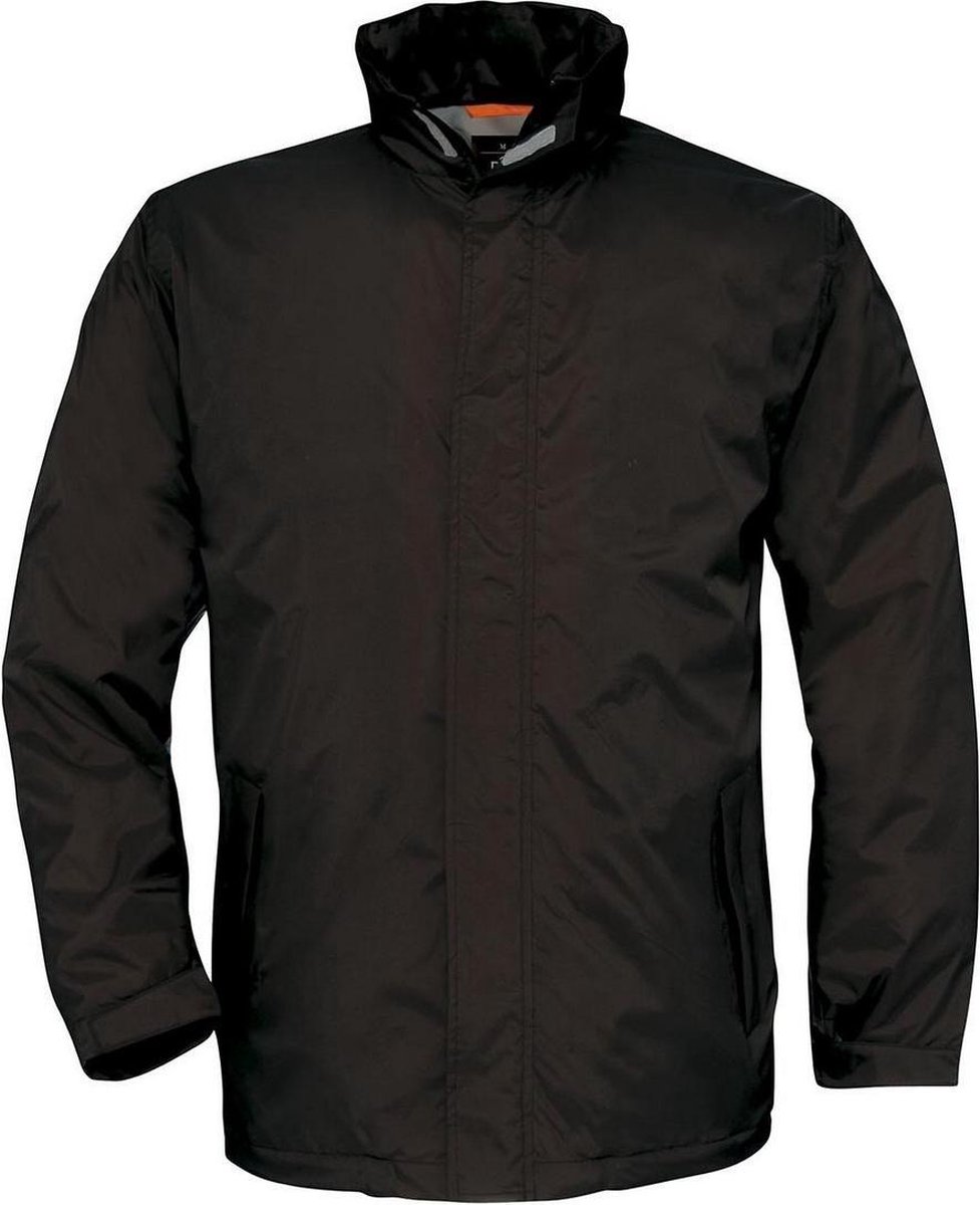B&C Heren Ocean Shore Waterproof Hooded Fleece Lined Jacket Zwart