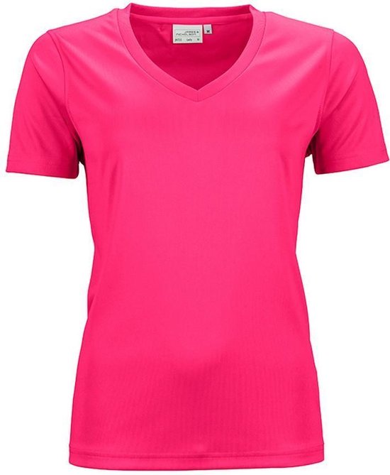 James and Nicholson Dames/dames Actief V Hals T-Shirt (Roze)