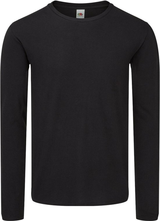 Fruit of the Loom T-shirt à manches longues Iconic 150 pour hommes (Zwart)