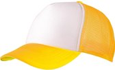 Myrtle Beach Volwassenen Unisex 5 Panel Polyester Mesh Cap (Wit/neon geel)