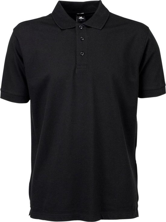 Tee Jays Heren Luxe Stretch Short Sleeve Polo Shirt (Zwart)