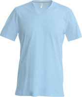 Kariban Heren Korte Mouw V Hals Slim Fit T-Shirt (Hemelsblauw)