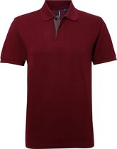 Asquith & Fox Heren Klassieke Pasvorm Contrast Poloshirt (Bourgogne/Houtskool)