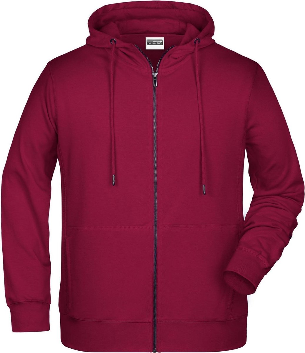 James and Nicholson Heren Basisrits Hoody (Wijn) op Prijzenvolger.com
