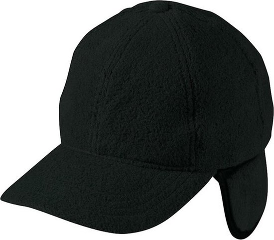 Foto: Myrtle beach volwassenen unisex 6 panel fleece cap met oorkleppen zwart 