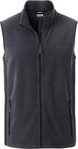 James and Nicholson Heren Workwear Fleece Bodywarmer (Koolstof Grijs/Zwart)