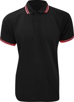 Kustom Kit Heren getipt Piqué Poloshirt met korte mouwen (Zwart/Rood)