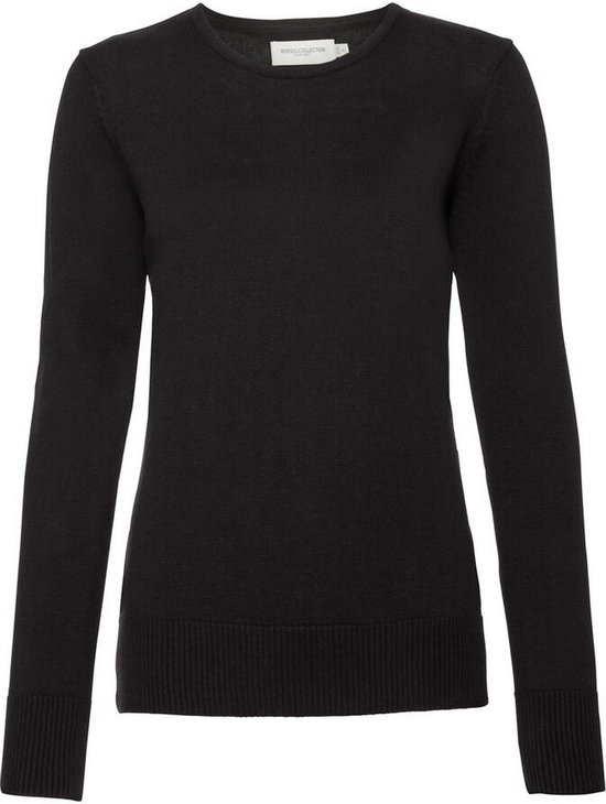 Russell Collectie Dames/dames Crew Neck Knitted Pullover Sweatshirt (Zwart)