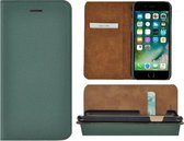 Iphone SE 2020 Hoesje - Bookcase - iPhone 7 / iPhone 8 Book Case Wallet Echt Leder Ultra Dun Dennengroen Cover