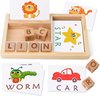 Afbeelding van het spelletje Spellingspellen, houten overeenkomende letters speelgoed met woorden Flash-kaarten, alfabet ABC leren educatieve Montessori puzzel cadeau voor kleuters jongens meisjes leeftijd 3 4 5 jaar oud