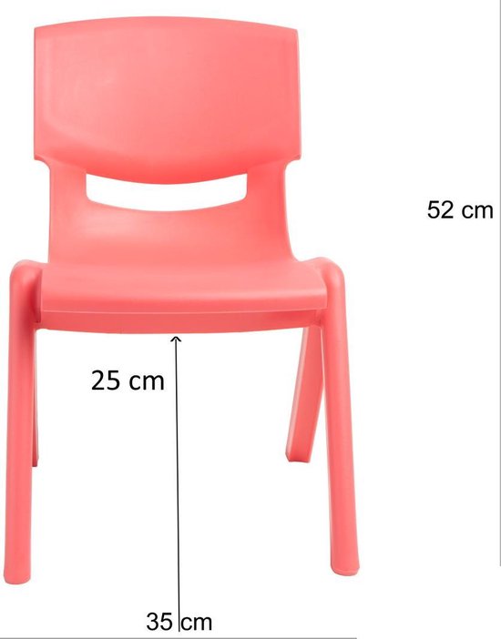 Kunststof rood zithoogte 25 cm - stapelstoel - schoolstoel | bol.com