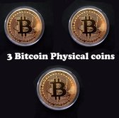 Bitcoin munt met hoesje - Goud | 3 Bitcoin Physical Coins