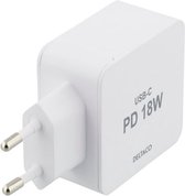 Deltaco USB-C Snellader 18W Power Delivery + Lightning kabel Wit