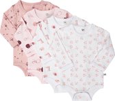 Pippi Rompers Lange Mouw Meisjes Katoen Roze 4 Stuks Maat 104