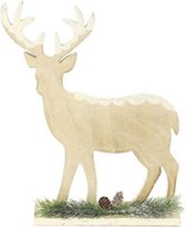 Decostar Hert Cassidy 20 X 16 Cm Hout Blank/groen