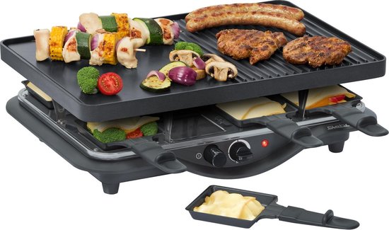 Steba RC28 - Gourmetset - tweezijdige grillplaat - Grill oppervlakte met grillpatroon en gladde zone - 8 personen - 1400 Watt — afbeelding 4