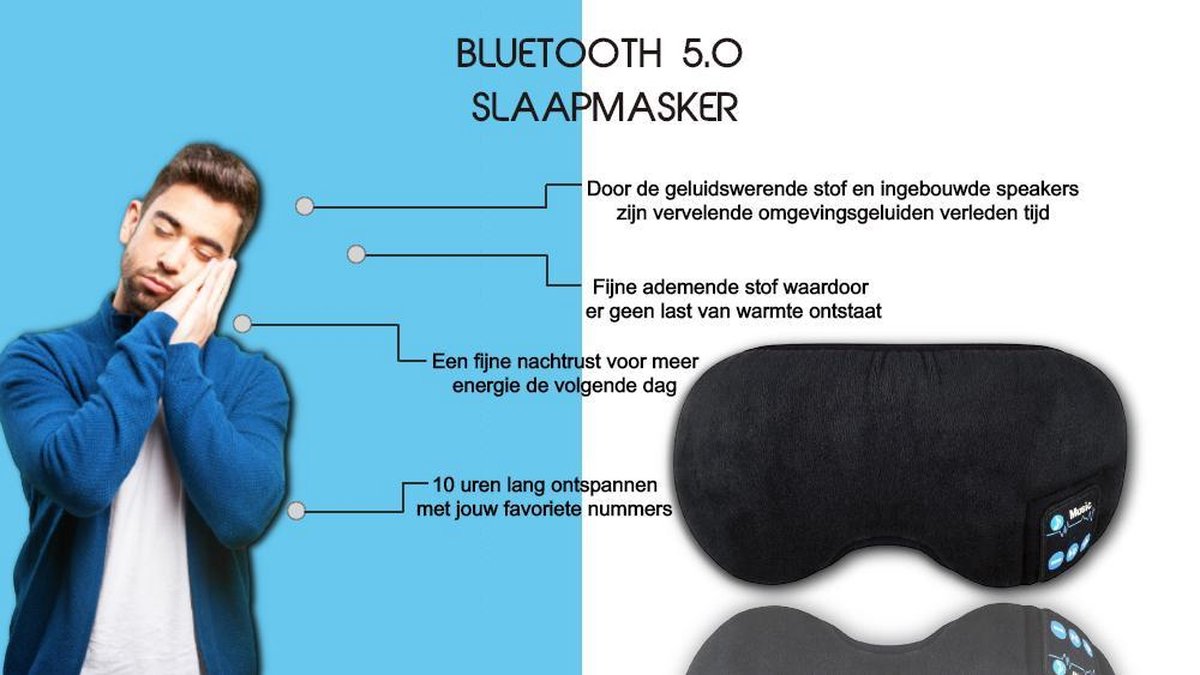 Bluetooth slaapmasker - Eye mask - Blinddoek - Oogmasker - Oogmasker slaap  - Oogkussen... | bol.com