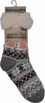Happy dames huissokken - Extra Warm en zacht - Anti-Slip - Huttensocken Grijs - one size