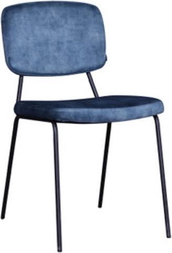 Mathys Design eetkamerstoel - Blauw stof - 1 Stoel