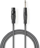 HQ  XLR (f) - 6.3 Jack kabel - 10,0 meter - audiokabel