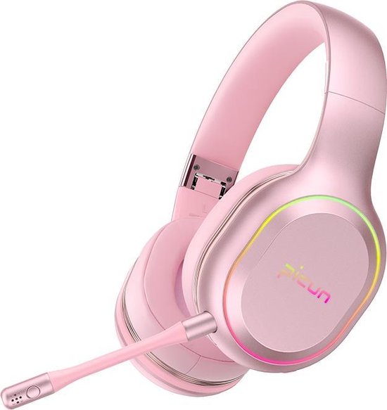 Picun P80X - Draadloze Gaming Headset - koptelefoon – in-uitplugbare  Microfoon – roze... | bol.com