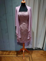 Stijlvolle jurk met jasje - Maat 38 - Roze