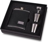 Drank Giftset | Drankflacon Chroom / Zwart in luxe cadeau-set