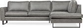 Loungebank Tunis chaise longue rechts | lederlook Missouri antraciet 09 | 2,74 x 2,04 mtr breed