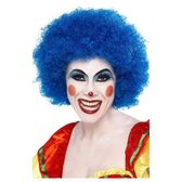 Smiffys - Crazy Clown Pruik - Blauw