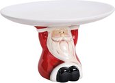 Kerstman met Bord keramiek (doorsnee 20 cm)