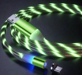 Lichtgevende oplaadkabel magnetisch - Usb c kabel lichtgevend - Groen - 1 meter