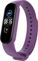 Siliconen Smartwatch bandje - Geschikt voor  Xiaomi Mi Band 5 siliconen bandje - paars - Horlogeband / Polsband / Armband