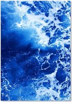 Schilderij Blauwe golven , 4 maten ( wanddecoratie )