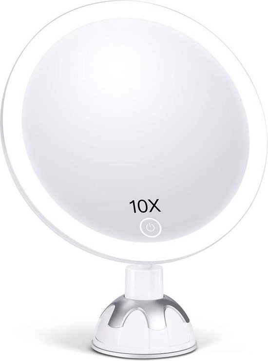 breken calorie baden YONO Make Up Spiegel met Verlichting – 10x Vergroting – Scheerspiegel met  LED en... | bol.com