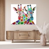 JDBOS ® Schilderen op nummer Volwassenen met frame (hout) - Abstracte giraffe - Verven volwassenen - 40x50 cm