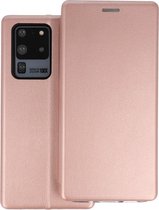 Slim Folio Case - Book Case Telefoonhoesje - Folio Flip Hoesje - Geschikt voor Samsung Galaxy S20 Ultra - Roze