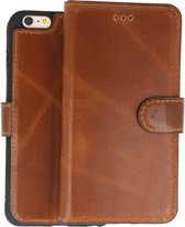 BAOHU Handmade Leer Telefoonhoesje - Wallet Case - Portemonnee Hoesje voor iPhone 6 Plus - Bruin