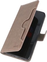 KAIYUE - Luxe Portemonnee Hoesje - Pasjeshouder Telefoonhoesje - Wallet Case - Geschikt voor Samsung Galaxy Note 10 Lite - Grijs