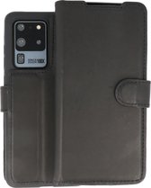 BAOHU Handmade Leer Telefoonhoesje - Wallet Case - Portemonnee Hoesje oor Samsung Galaxy S20 Ultra - Zwart