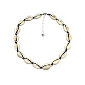 Schelpen choker - Zwart - 34 cm