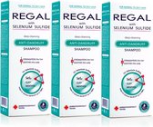 3 x REGAL DIEP REINIGENDE ANTI-ROOS Shampoo met Selenium Sulfide voor Normaal en Vet HaarANTI- ROOS Shampoo's voor Normaal en Vet Haar Set3 600ml