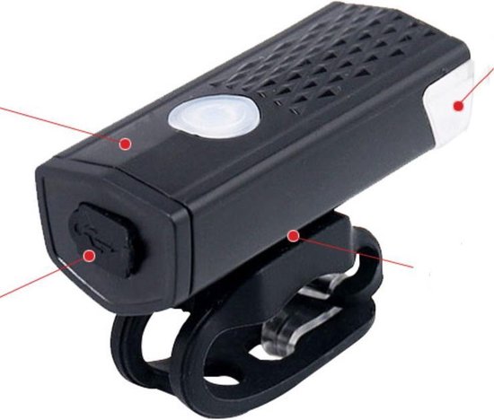 Voltano Luxe Verlichtingsset - USB Oplaadbaar - Fietsverlichting Voorverlichting en achterverlichting - 30 lux - 2 USB Kabels - Meerdere Verlichtingsstandanden - Nooit Meer Batterijen Nodig - 100% Waterdicht - Inclusief Bevestigingsmaterialen — afbeelding 3