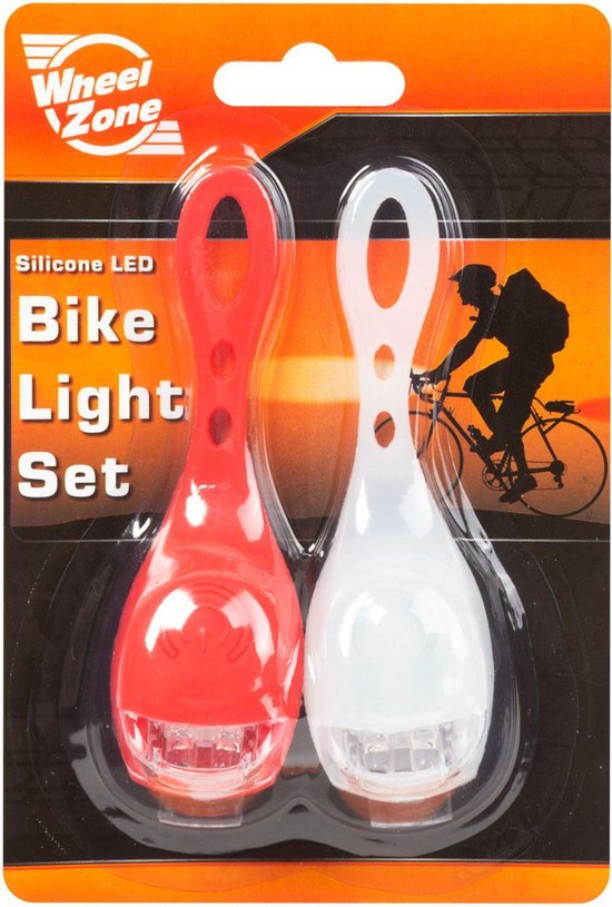 Siliconen Fietslampjes Set - Voorlicht & Achterlicht Fiets - Waterdichte Rubberen LED fiets lampen — afbeelding 5
