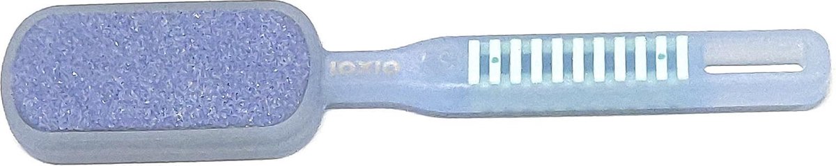 Ioxio Great Touch Keramische Voetvijl Blauw/Transparant - Professionele Dubbelzijdige Voetvijl Steellengte 21,5 cm, vijloppervlak 7,7 x 3,5 cm