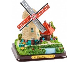 Poldermolen - Grijs en Oranje - 12 Cm - Souvenir