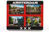 Magneet 2D MDF 4 Foto's Amsterdam Mix - Souvenir
